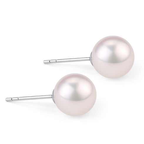 8-8.5mm Akoya Pearl Stud Earrings Sterling Silver - House Of Pearls